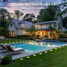 8/16/24/32/40/48pcs Flat Solar Lights Outdoor Pathway, Warm & White LED Lights, Portable Design For Garden, Pathway, Driveway & Sidewalk Illumination, Landscape Lighting | Sleek Solar Lamp | Solar Charging Lamp, Solar Lights For Outdoor Lighting