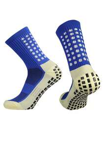 5/10 đôi tất bóng đá dày có silicon chống trượt, phù hợp cho bóng rổ và thể thao, có độ bám trên mặt đất - Nhiều màu - Xem 10