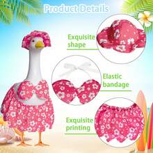 Porch Goose Summer Dress Porch Goose Costume And Red Polka Dot Lawn Goose Statue Goose Costume Garden Goose - 粉色 - 查看 6