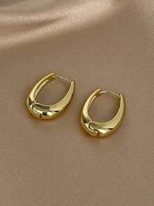 4 peças Conjunto de Brincos Elegantes e Chiques, Estilo Francês Minimalista, Formas Redonda e Oval Geométricas, Retro, Moda, Pérola Falsa, Versátil, Conjunto de Joias de Brincos de Luxo, Adequado para Uso Diário e Festividades Femininas