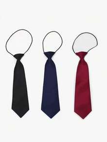 女士纯色缎面短领带，时尚百搭，适合圣诞装饰等场合 - 彩色 - 查看 11