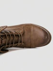 GLOBALWIN Women's Fashion Low Heels Lace Up Ankle Boots Fall Boots Holiday Season - Lạc đà - Xem 2