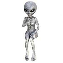 1pc Alien Resin Ornaments, Alien Ufo Outdoor Dwarf Garden Statue Ornaments Decoration, Outdoor Holiday Decor, Summer Theme Supplies, Home Garden Decoration, Yard Decoration, Yard Supplies