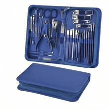 30 件经典美甲和修脚套装，含不锈钢指甲钳、角质层钳、镊子、指甲锉、凹形刀片边缘 - 无香型手部、足部、面部护理工具，PU 皮盒包装 - 彩色 - 查看 5