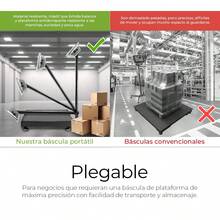 RagaBasics, Bascula Comercial Digital de Plataforma para Pesar Hasta 200Kg, Diseño Plegable, Pantalla LCD, Funcion Tara y Bateria Recargable, Uso Rudo, Tienda, Bodega o Almacen - 1 - Ver 4