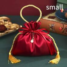 10 件装，丝绸婚礼糖果袋抽绳礼品袋，节日派对礼品珠宝制作展示和包装用品，非常适合订婚纪念品、派对礼品和礼物，可重复使用的礼品袋 - 彩色 - 查看 11