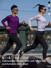 Bmai Pantalones deportivos de corte slim y peso ligero para hombre BMAI - Tela suave para correr, trotar, ciclismo, fitness y uso casual diario