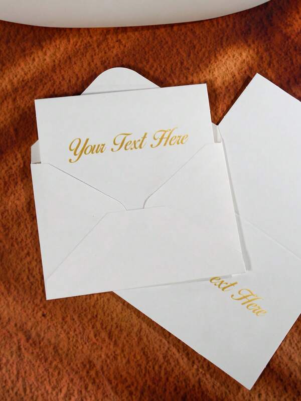 10 piezas de tarjetas de agradecimiento personalizables con sobre - tarjetas planas blancas con texto en script de oro y opción de personalización - tarjetas en blanco elegantes para recuerdos de boda, notas de graduación, apreciación comercial, mensajes festivos o regalos de fiestas - agrega tu nombre, fecha o texto personalizado - juego de papelería minimalista y versátil para cualquier ocasión
