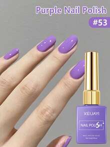 XEIJAYI 1 pieza Esmalte de uñas en gel morado de 15ml, para secado con lámpara LED/UV, esmalte de uñas en gel neutro para arte de uñas, de larga duración y secado rápido, para hacer arte de uñas en casa o en salón
