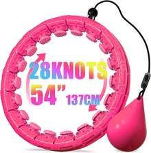 Weighted Hula Infinity Fitness Hoop For Adult Weight Loss, 2 In 1 Smart Fitness Workout Hula Circle Hoops With 28 Detachable Knots, Exercise Fit Hoop Suitable For Women And Beginners - Beige - View 8
