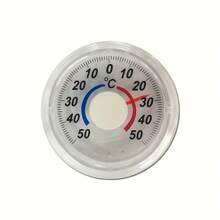 Thermomètre rond/carré haute précision à adhésif -50°C~50°C, thermomètre-hygromètre premium pour fenêtre, intérieur, extérieur, mur, serre, jardin, maison