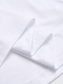 Manfinity Homme Hombres Camiseta con estampado de dibujo - Blanco - Ver 4