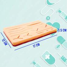 GRUPO CARNAVALLIA Suture Pad Skin Simulator 3 Layers Silicone Pad Practice Suture Doc - Beige - View 2