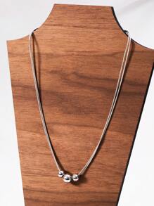 1 pieza Collar de acero inoxidable dorado con diseño de bola y cuentas multicapa vintage, estilo Hip Hop personalizado de cadena para la clavícula, elegante collar