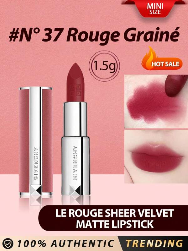 Givenchy GIVENCHY[Mini]LE ROUGE SHEER VELVET MATTE LIPSTICK #N37 1.5g / Blurring Matte Lipstick / The New Blurring Sheer Matte Lipstick In A Refillable Pink Velvet Case. LIGHTWEIGHT FINISH, LONG-WEAR RESULTS​