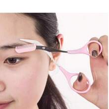 5/4/3/2/1pc Upgraded Unisex Eyebrow Trimmer & Grooming Comb Set, Stronger, Sharper, New Version Eyebrow Scissors & Brush For Women And Men, Perfect Eyebrow Grooming Tool, Better Length Control, Trimming Brows, Household Beauty Tool, Scissors & Mini Comb