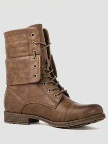 GLOBALWIN Women's Fashion Low Heels Lace Up Ankle Boots Fall Boots Holiday Season - Lạc đà - Xem 6