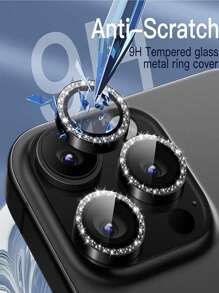 Black Camera Lens Protector Film Compatible With IPhone 17 Pro Max 16, 15, 14.13, 12, 11, Tempered Glass Metal Ring Cover, HD Clear