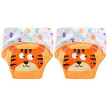 4 Stück dünne positionierte Tierdruck Baby Jungen/Mädchen Trainingshosen, weich & bequeme wiederverwendbare Stoffwindeln, unverzichtbares Geschenk für Babys