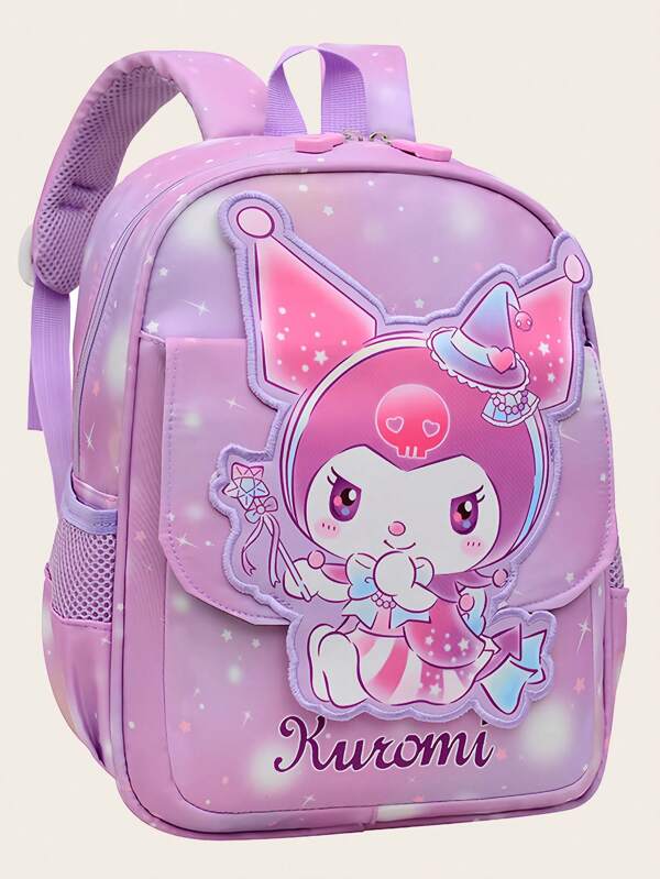 Sanrio Sanrio New Stylish Cute Tie-Dye Kuromi Pattern Backpack, School Backpack, Travel Backpack