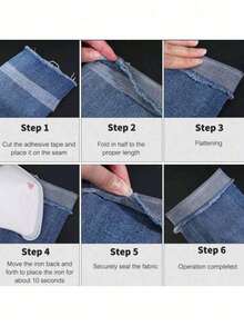 1/2 Roll 60M Iron-On Hemming Tape,Double-Sided Fusible Interfacing,Heat Fabric Fusible Bonding Web, Without Non-Woven Hot Melt Adhesive Cloth For Clothing, Thin Glue Mesh Film Bottom Hem Tape,Perfect For Bonding And Craft Projects, Non-Woven Decorative Ribbon, White Double Sided Diy Tape For Sewing Supplies - Multicolor - View 4