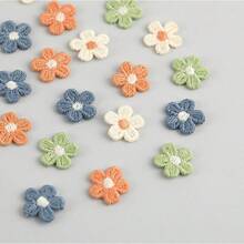 20/80PCS Mixed Color Flowers Fabric Patches For Clothes - Cute And Playful Five-Petal Appliques For DIY Crafts, Knitting, DIY Crafts, Home Decor, DIY Mirror, Makeover Material, Hairbands, Hats& Clothing Accessories, Holiday Accessories, Crochet Supplies - Multicolor - View 6