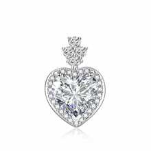 Colar com Pingente de Coração em Prata Esterlina com Zircônia Colorida, Cor de Diamante Rosa, Joia, Acessórios de Estilo Feminino, Presente do Dia das Mães