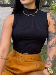 Kit 2 Women's High Neck Blouse - Đen/Be nhạt - Xem 4