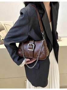 带扣装饰链条包 女士小号单肩包 钱包 Y2K 流浪包 手提包 手拿包 90 年代 Y2K 女士包