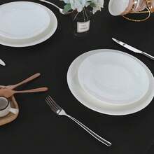 Rectangle Tablecloth 54x108 Inch Tablecloth Stain And Wrinkle Resistant Washable Polyester Table Cloth, Decorative Fabric Table Cover For Dining Table, Buffet Parties And Camping Black - Black and White - View 6
