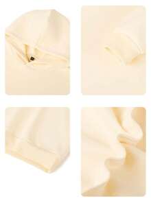 少女印花羊毛连帽卫衣，温暖舒适，适合秋冬 - 杏色 - 查看 6