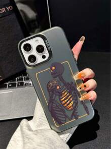 Anime 1pc Skull Couple Design Shockproof Phone Case Compatible With IPhone 16/7/8/11/12/13/14/15 And /Redmi/OPPO/Vivo/Honor