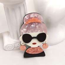 1pc Cute & 2D Flat Brooch Scarf Clip, Modern Minimalist & Vintage Style, Sweet Accessory Gift School Office Accessories Shirts Jacket Jewelry Christmas Halloween Clothes Pin Funny Teacher Gifts Costume Accessories Bag Charms