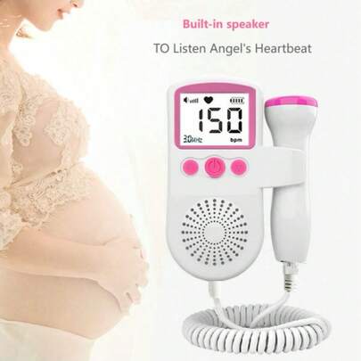 1 Pç Medidor de Frequência Cardíaca Fetal Ultrassom Doppler Doméstico Mulheres Grávidas Portátil Conveniente Movimento Fetal Estetoscópio Monitor de Frequência Cardíaca Fetal