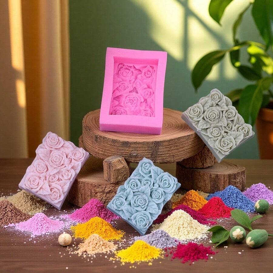 3D Rose Silicone Soap Mold, INS Style Floral Shaped Silicone Candle Mold For DIY Handcraft, Plaster, Resin Art & Home Decor, High Quality Reusable And Easy Release