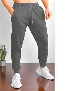 PANTALON PANTS CASUAL PARA USO DIARIO O EJERCICIO CON BOLSAS COMODO - Gris Oscuro - Ver 2