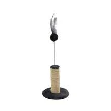Mini Cat Scratching Post In Beige Sisal And Ball Spring - Yellow - View 9