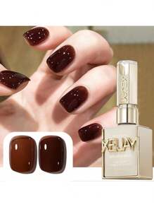 15毫升琥珀棕色凝胶指甲油 UV LED 秋冬流行半永久凝胶指甲油 浸油式家用指甲油 - 深紅色 - 查看 3
