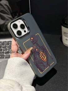 Anime 1pc Skull Couple Design Shockproof Phone Case Compatible With IPhone 16/7/8/11/12/13/14/15 And /Redmi/OPPO/Vivo/Honor