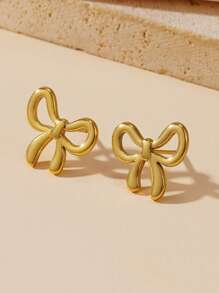 Aretes de acero inoxidable con diseño geométrico triangular de estilo metálico simple, elegante joyería de moda para damas como regalo del Día de San Valentín