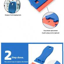 2 Pcs/5ps Scraper With 20 Pcs/100pcs Plastic Blades, Cleaning Scraper Remover For Removal Floor Stove Scraping Labels And Decals Sticker On Car Window Glass,Plastic Razor Blade Scraper Tool