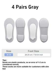 4 paia di calzini da donna dal fondo morbido e ammortizzato, traspiranti e invisibili, adatti a qualsiasi tipo di scarpa, per l'estate