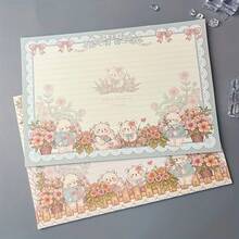 Notebook With 30 B5 Tear-Off Lined Notepaper, Cute Teddy Bear Design, Pastoral Style, Highly Attractive Gift School Supplies,Back To School