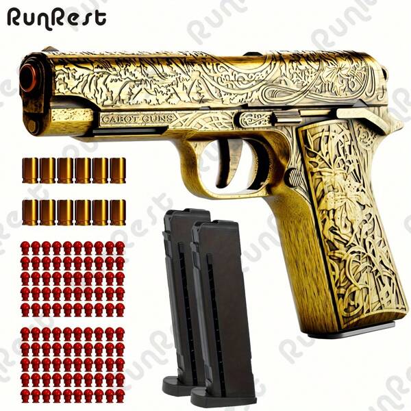 100 Bullets, 12 Shell Casings, And 2 Magazines Of Soft Bullet Guns, Toy Pistols, Toy Gun New Pistols, Indoor And Outdoor Sports Shooting Games, Birthday And Christmas Gifts