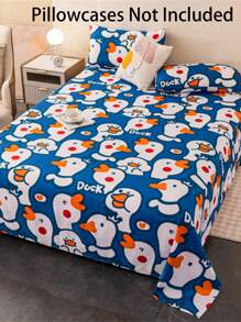 1pc Soft & Comfortable Bedsheet, Skin-Friendly Mattress Protector, Gift For Valentine's Day, Cartoon Love Geometric Pattern Bedsheet Set, Heart-Shaped Design Bedding Set, Home Decor, Fits Twin/Full/Queen/King Size Bed, Washable