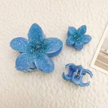 1pc Ombre Rhinestone Purple Lily Flower Gradient Hair Claw Accessory Fashion Hair Accessories Flower Claw Clips Casual Hair Claw Fall Winter Hair Clip For Vacation Outfits Woman