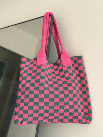 夏季轻便休闲镂空沙滩包编织购物钩针托特包，大容量手提包，适合旅行、户外和学校。可容纳书籍多功能厨房收纳午餐袋，适合海滩度假或轻松携带，是送给妈妈的优雅母亲节礼物，婚礼季节