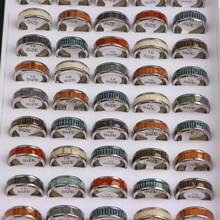 Set de 10 anillos de acero inoxidable de moda y elegantes, accesorios de joyería excelentes para hombres y mujeres, uso diario y regalos - 10 elegantes anillos de acero inoxidable - Ver 10