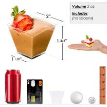 50 Stück 60ml klare Tassen/Schalen für Pudding, Mousse, Gelee, Partys, geeignet für Mousse, Pudding, Dessert, Mini-Eistorte usw. Wiederverwendbare Dessert-Dekoration für Geburtstags-Partys, Hochzeiten und andere Veranstaltungen