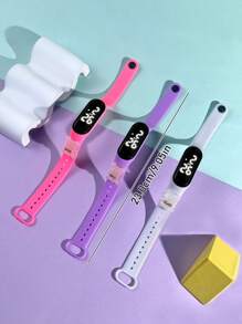 1/3 piezas de figuritas transparentes personalizadas de oso con lazo de estilo de dibujos animados para niños y adolescentes, relojes digitales con pantalla LED táctil, regalos de cumpleaños, relojes deportivos del mismo estilo que los mejores amigos